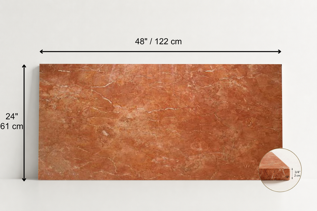 TILE RED HONED TRAVERTINE 24" x 48" x 3/4 CROSS CUT