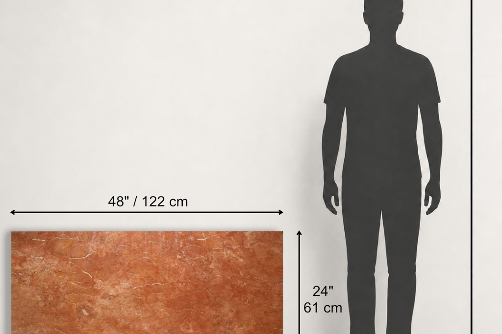 TILE RED HONED TRAVERTINE 24" x 48" x 3/4 CROSS CUT
