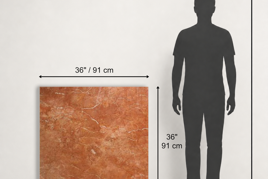TILE RED HONED TRAVERTINE 36" x 36" x 3/4 CROSS CUT