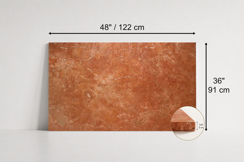 TILE RED HONED TRAVERTINE 36" x 48" x 3/4 CROSS CUT