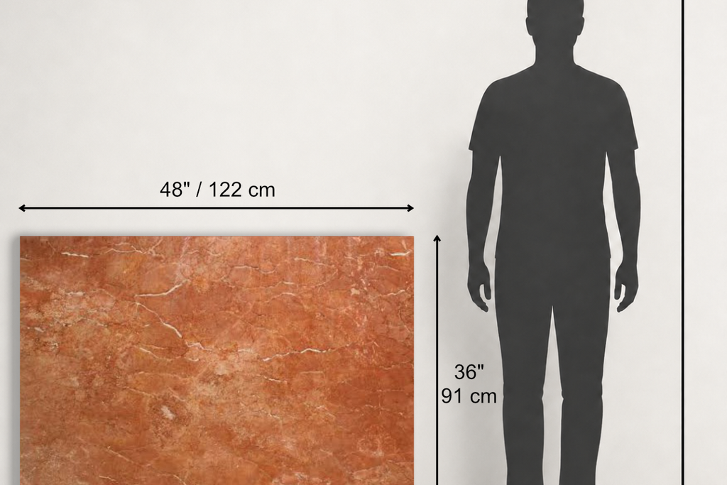 TILE RED HONED TRAVERTINE 36" x 48" x 3/4 CROSS CUT