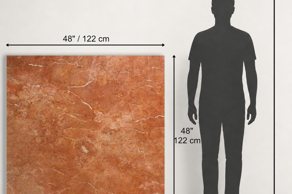 TILE RED HONED TRAVERTINE 48" x 48" x 3/4 CROSS CUT