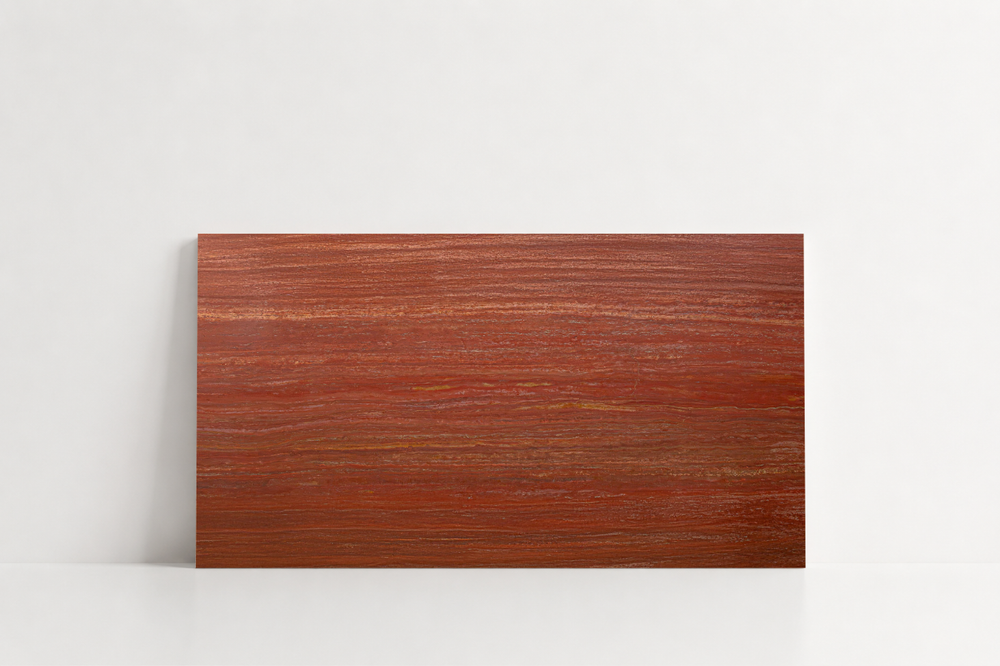 TILE RED HONED TRAVERTINE 12" x 24" x 3/8 VEIN CUT