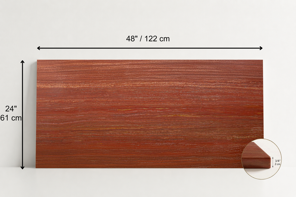 TILE RED HONED TRAVERTINE 24" x 48" x 3/4 VEIN CUT