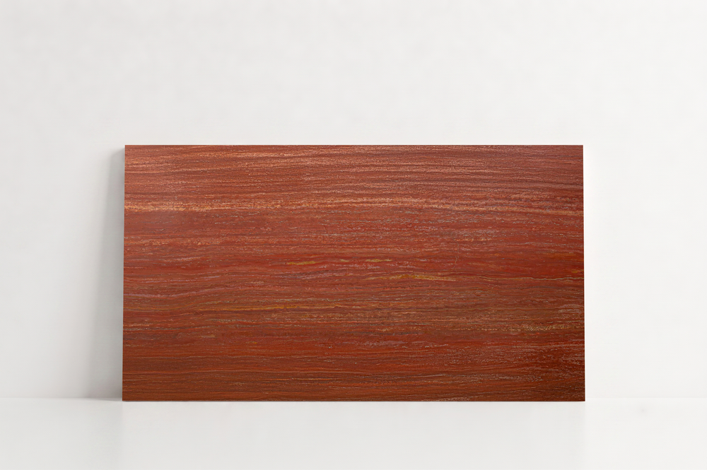 TILE RED HONED TRAVERTINE 24" x 48" x 3/4 VEIN CUT