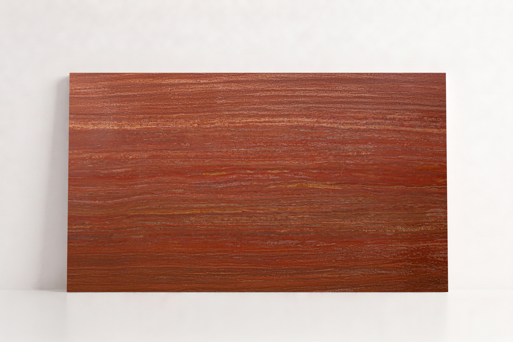 TILE RED HONED TRAVERTINE 36" x 48" x 3/4 VEIN CUT