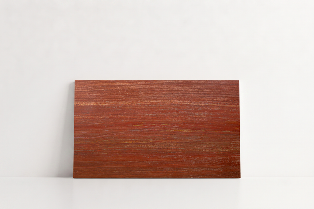 PAVERS RED HONED TRAVERTINE 6" X 12" X 1 1/4" VEIN CUT