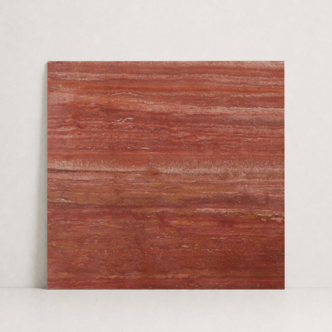 TILE RED LEATHER TRAVERTINE 48" x 48" x 3/4 VEIN CUT