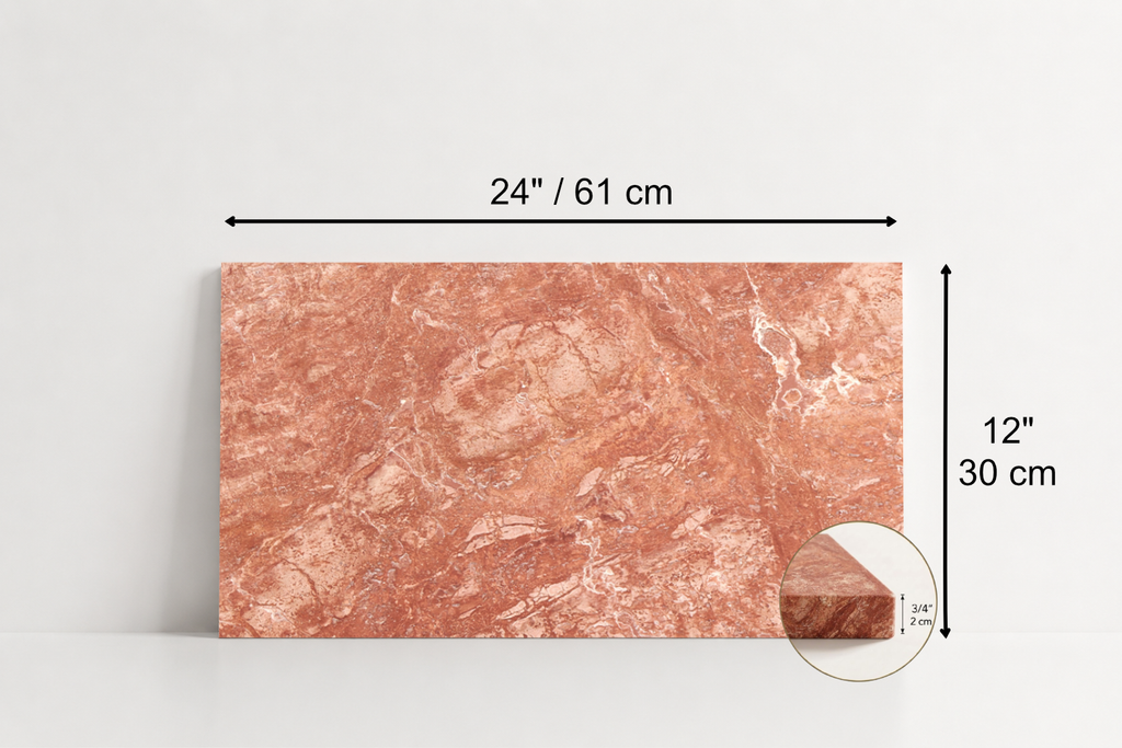 TILE RED LEATHER TRAVERTINE 12" x 24" x 3/4 CROSS CUT