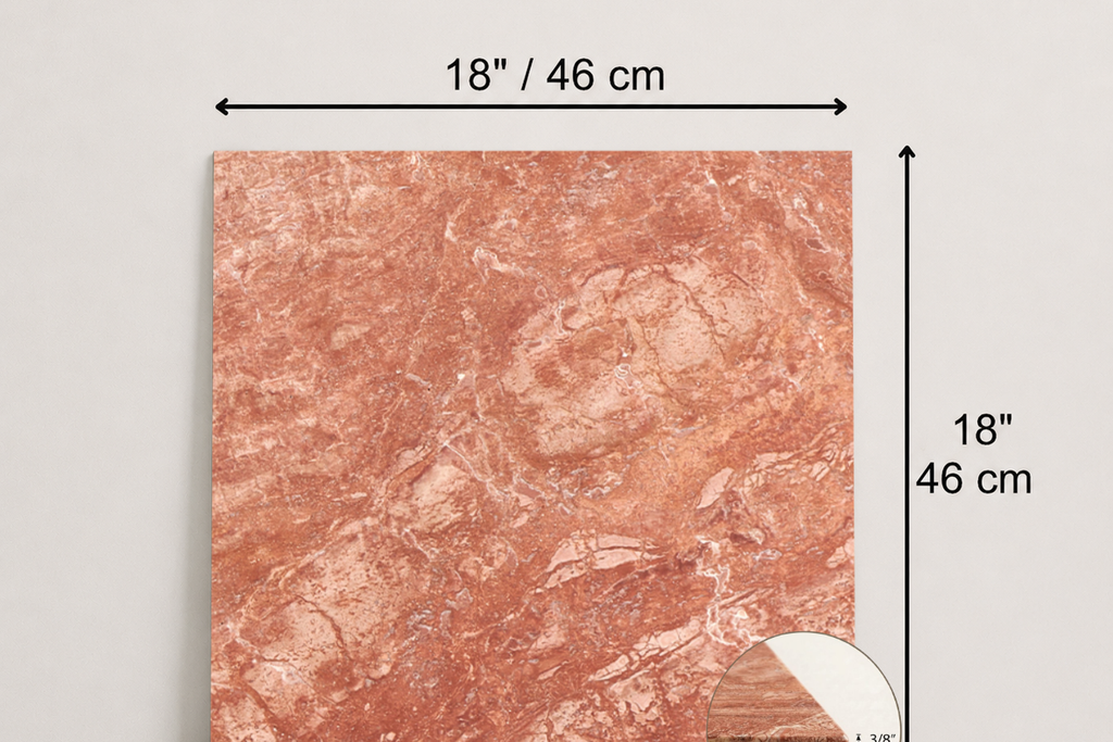TILE RED LEATHER TRAVERTINE 18" x 18" x 3/8" CROSS CUT