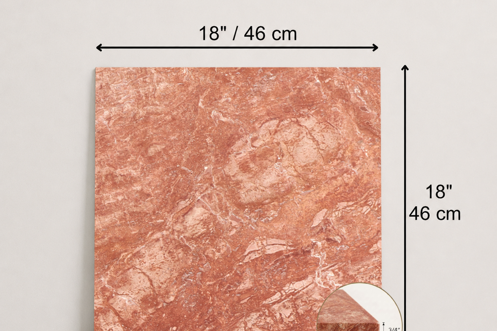 TILE RED LEATHER TRAVERTINE 18" x 18" x 3/4 CROSS CUT