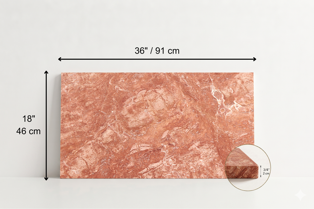 TILE RED LEATHER TRAVERTINE 18" x 36" x 3/4 CROSS CUT