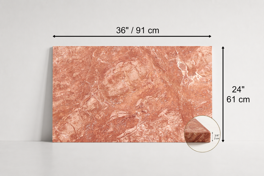 TILE RED LEATHER TRAVERTINE 24" x 36" x 3/4 CROSS CUT