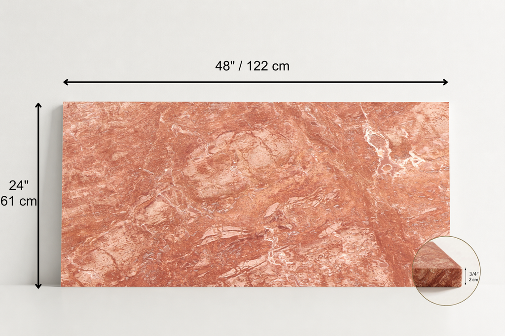 TILE RED LEATHER TRAVERTINE 24" x 48" x 3/4 CROSS CUT