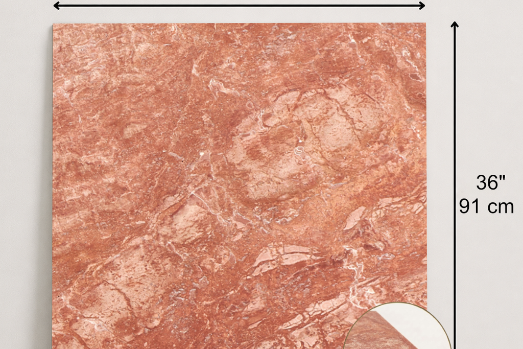 TILE RED LEATHER TRAVERTINE 36" x 36" x 3/4 CROSS CUT