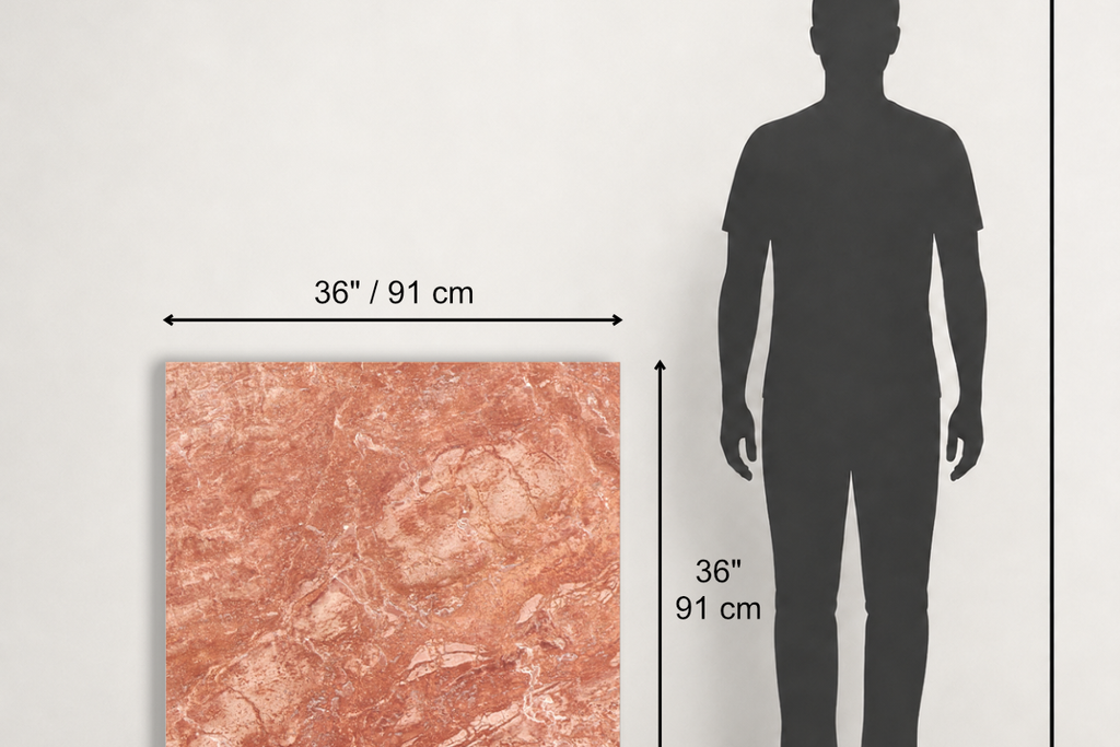 TILE RED LEATHER TRAVERTINE 36" x 36" x 3/4 CROSS CUT