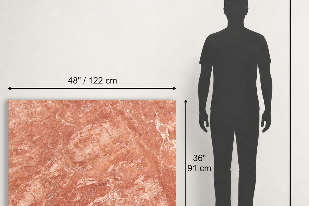 TILE RED LEATHER TRAVERTINE 36" x 48" x 3/4 CROSS CUT