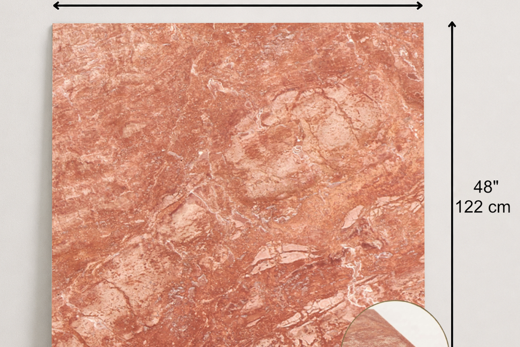 TILE RED LEATHER TRAVERTINE 48" x 48" x 3/4 CROSS CUT