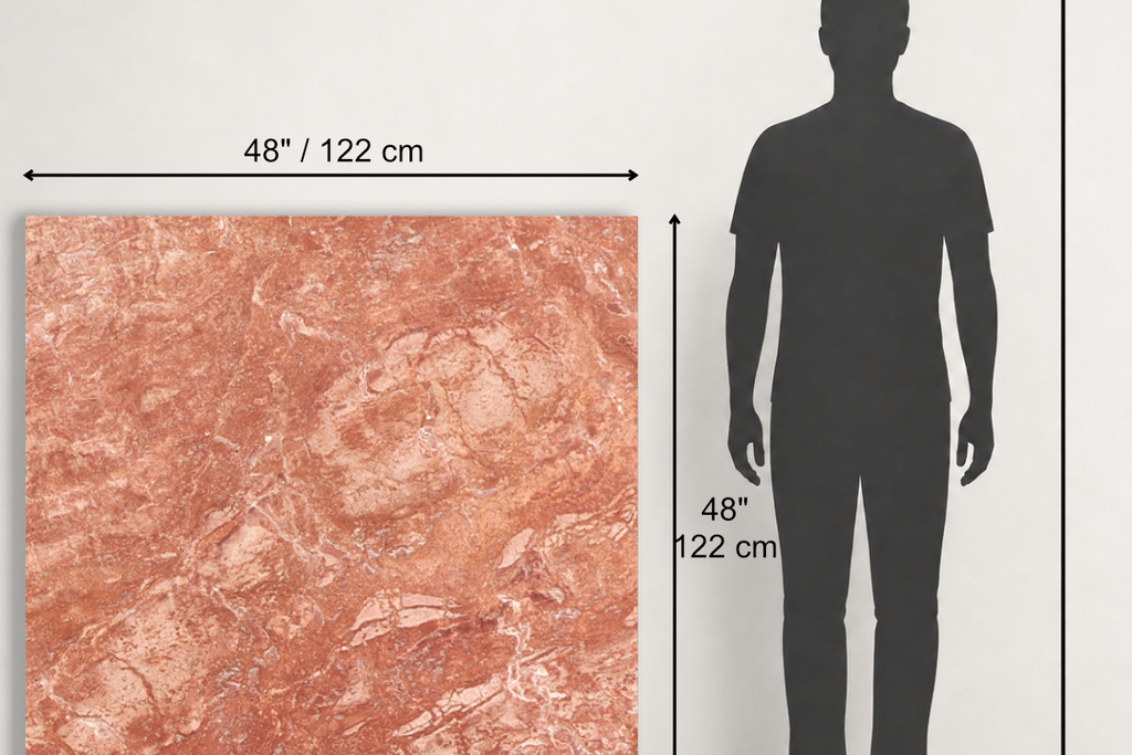TILE RED LEATHER TRAVERTINE 48" x 48" x 3/4 CROSS CUT
