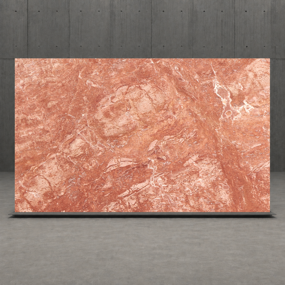 SLAB RED LEATHER TRAVERTINE 71" x 1000" x 3/4" CROSS CUT