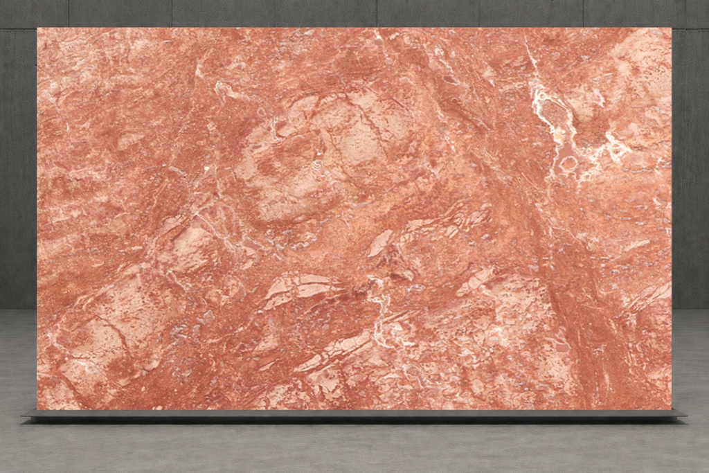 SLAB RED LEATHER TRAVERTINE 71" x 1000" x 3/4" CROSS CUT