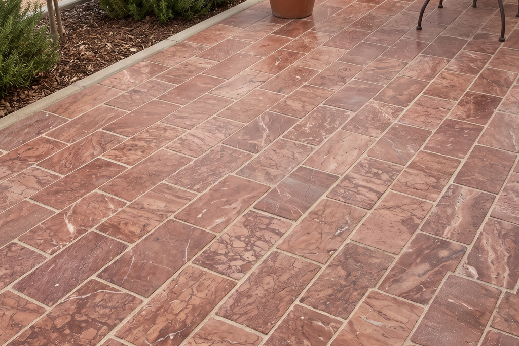 PAVER RED LEATHER TRAVERTINE 12" X 24" X 1 1/4" CROSS CUT