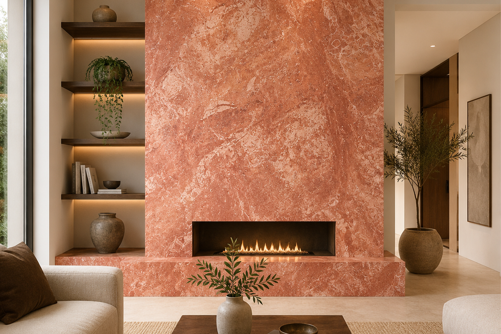TILE RED LEATHER TRAVERTINE 24" x 48" x 3/4 CROSS CUT