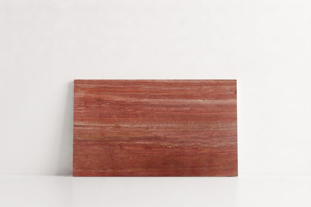 PAVER RED LEATHER TRAVERTINE 6" X 12" X 1 1/4" CROSS CUT