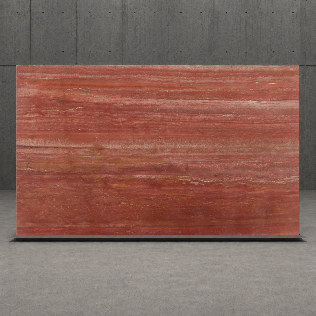 SLAB RED LEATHER TRAVERTINE 71" x 100" x 3/4" VEIN CUT