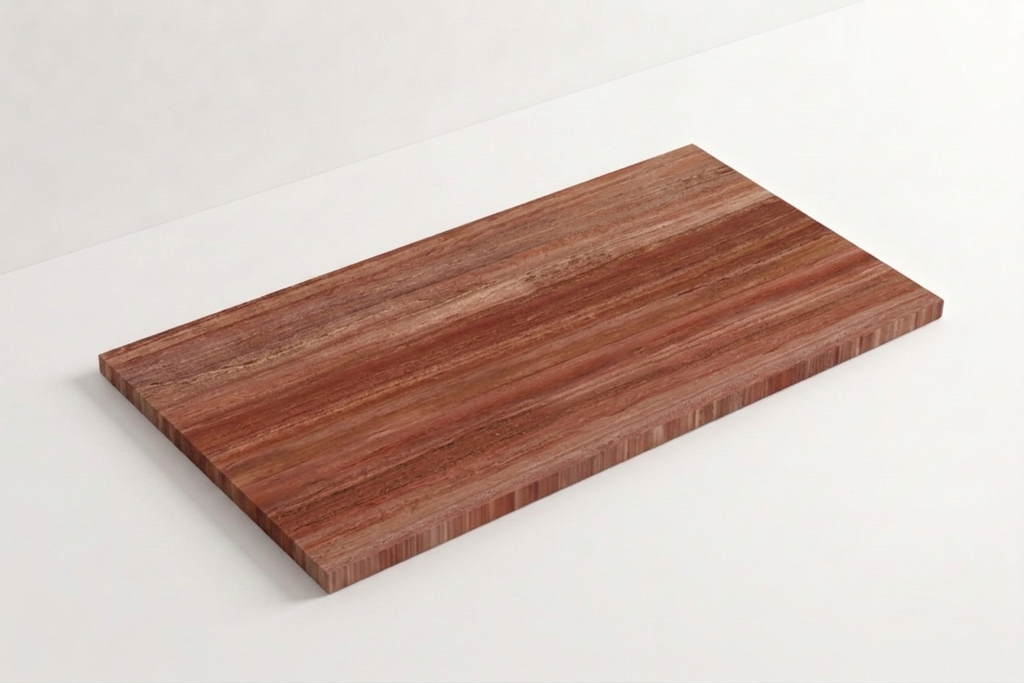 PAVERS RED LEATHER TRAVERTINE 12" X 24" X 1 1/4" VEIN CUT