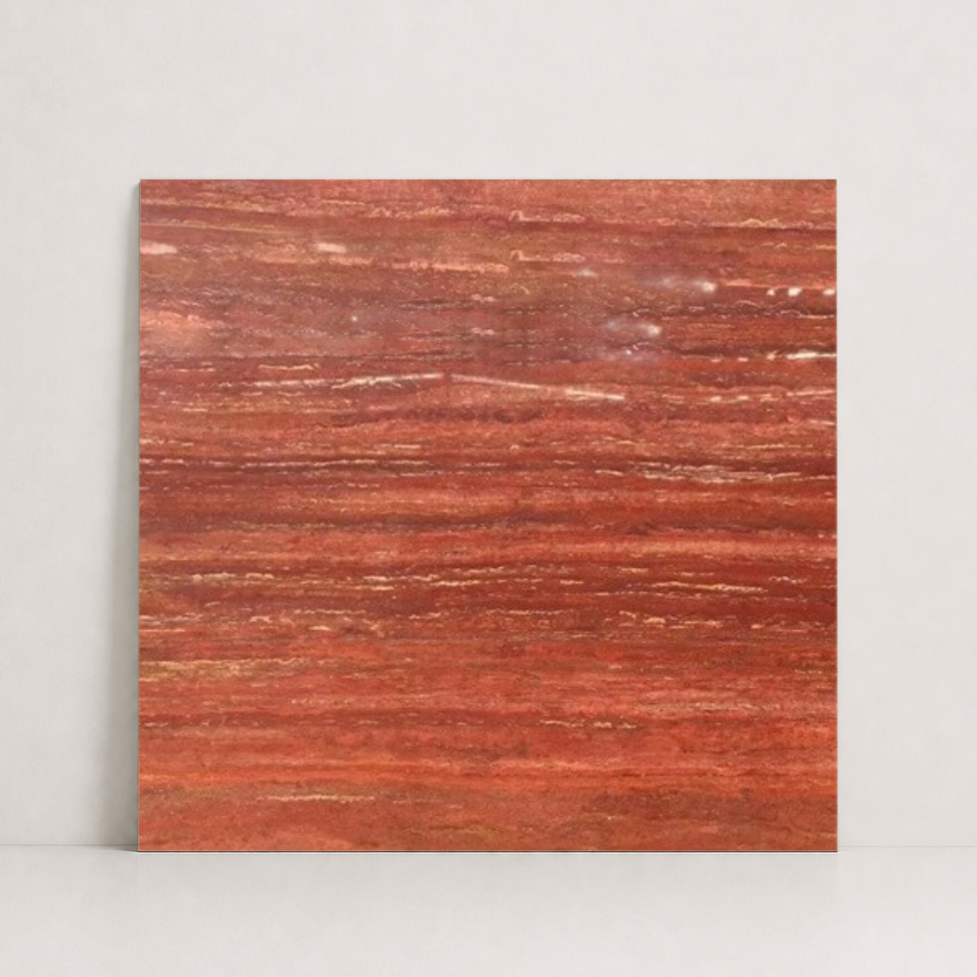 TILE RED POLISHED TRAVERTINE 48" x 48" x 3/4 VEIN CUT