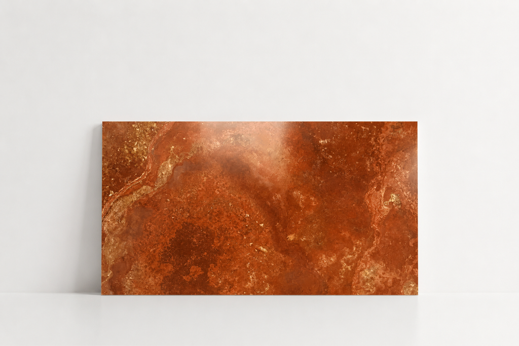 TILE RED POLISHED TRAVERTINE 12" x 24" x 3/4 CROSS CUT