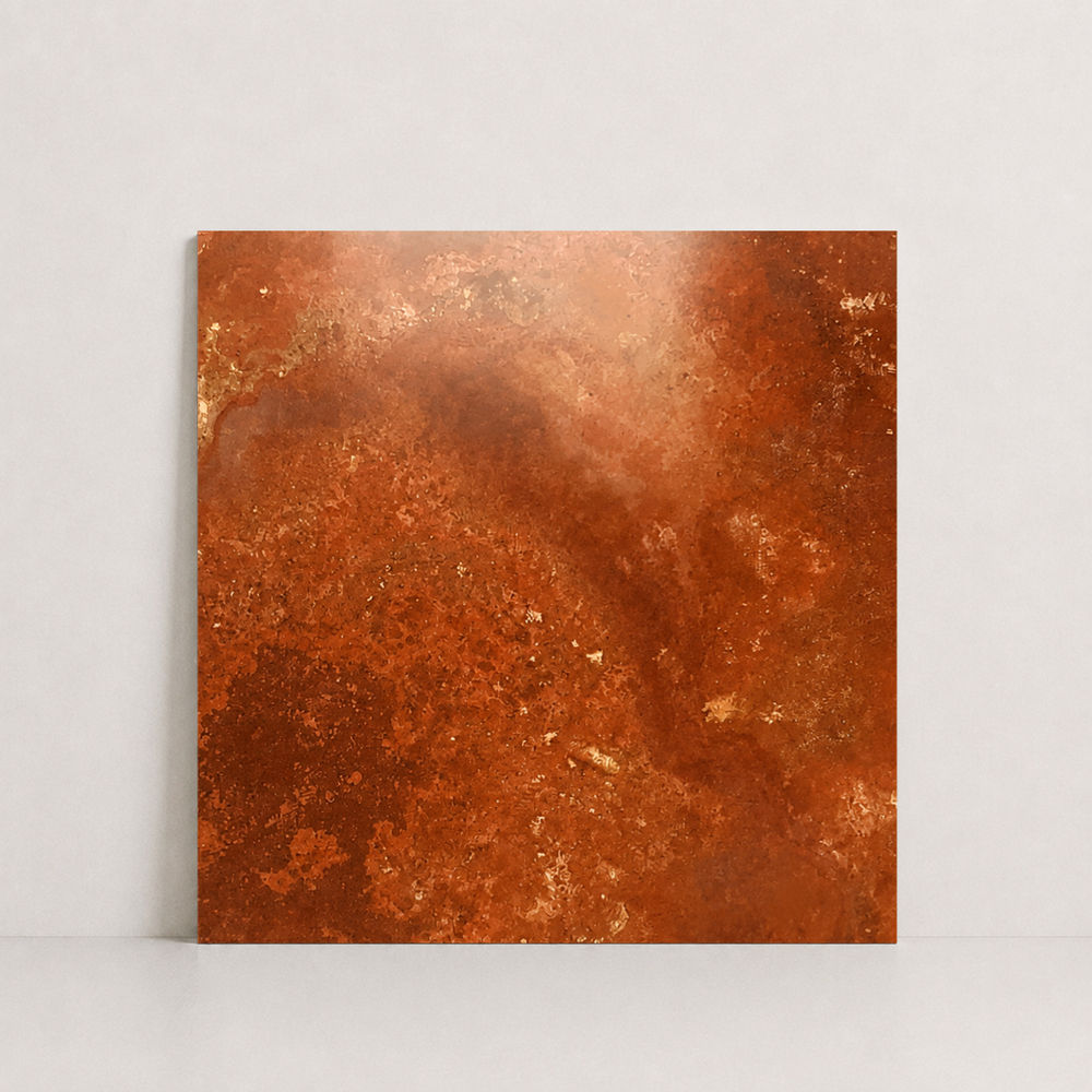 TILE RED POLISHED TRAVERTINE 36" x 36" x 3/4 CROSS CUT