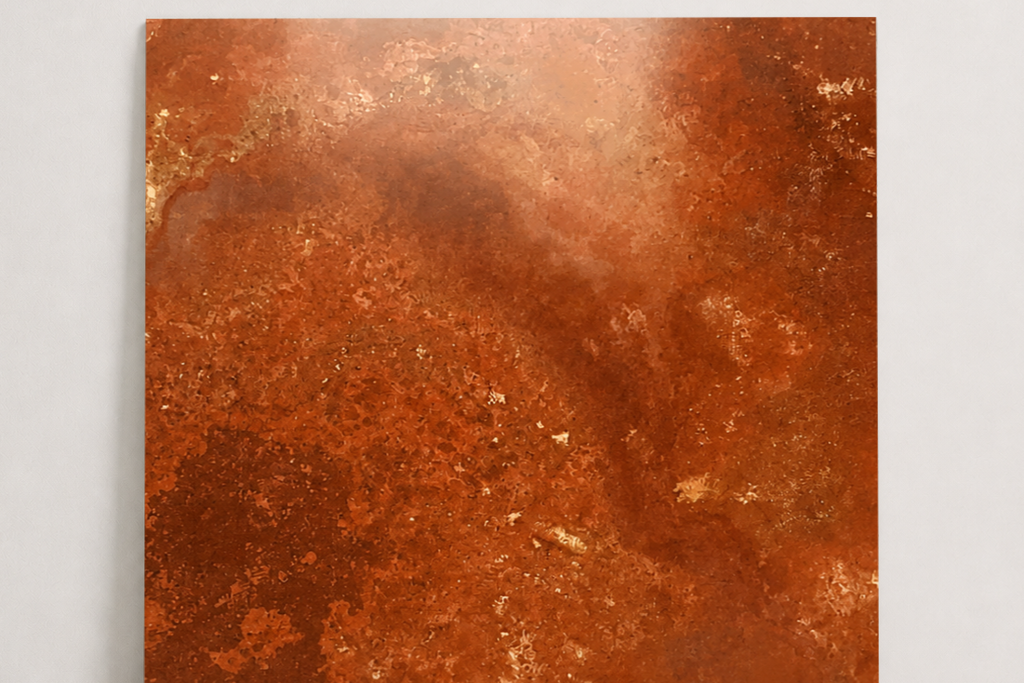 TILE RED POLISHED TRAVERTINE 48" x 48" x 3/4 CROSS CUT