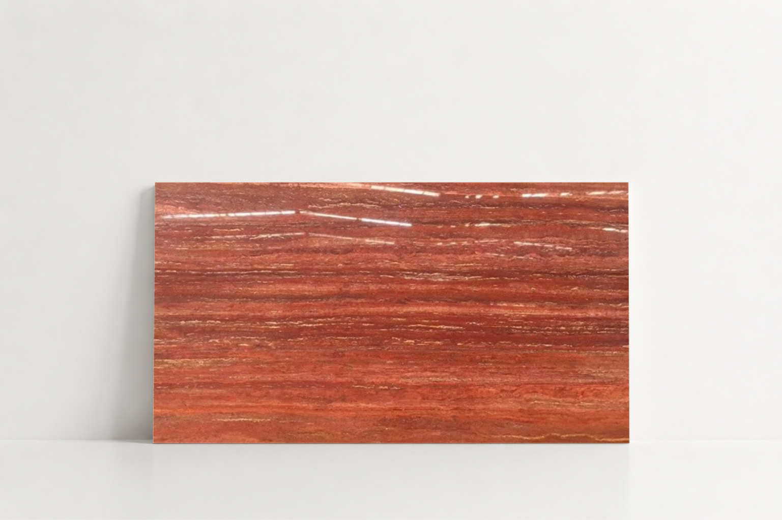 TILE RED POLISHED TRAVERTINE 12" x 24" x 3/8 VEIN CUT