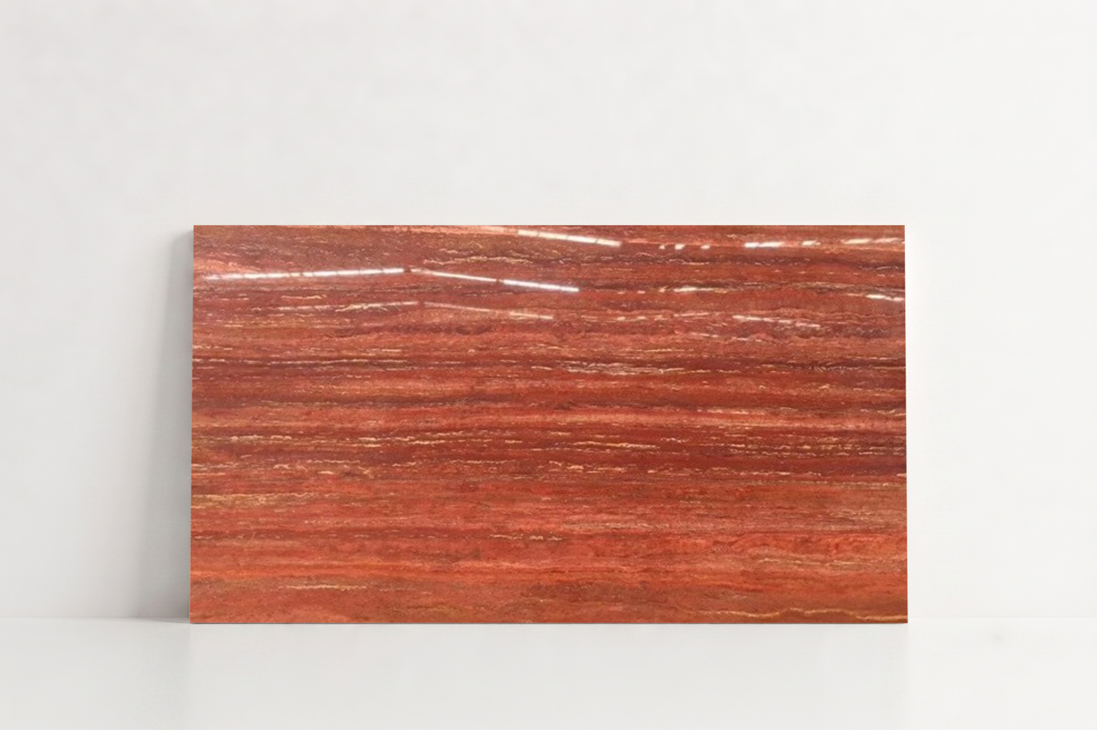 TILE RED POLISHED TRAVERTINE 24" x 48" x 3/4 VEIN CUT