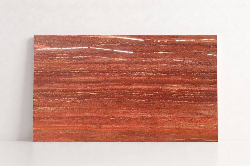 TILE RED POLISHED TRAVERTINE 36" x 48" x 3/4 VEIN CUT