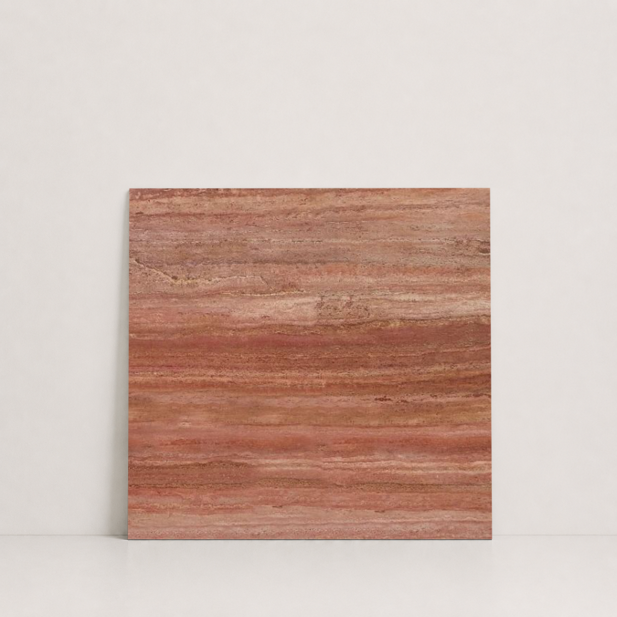 TILE RED SANDBLASTED TRAVERTINE 18" x 18" x 3/4 VEIN CUT