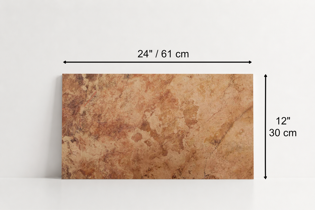 PAVER RED SANDBLASTED TRAVERTINE 12" X 24" X 1 1/4" CROSS CUT