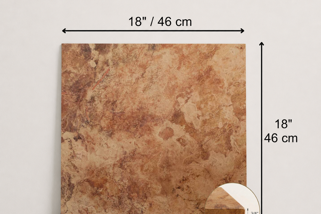TILE RED SANDBLASTED TRAVERTINE 18" x 18" x 3/4 CROSS CUT