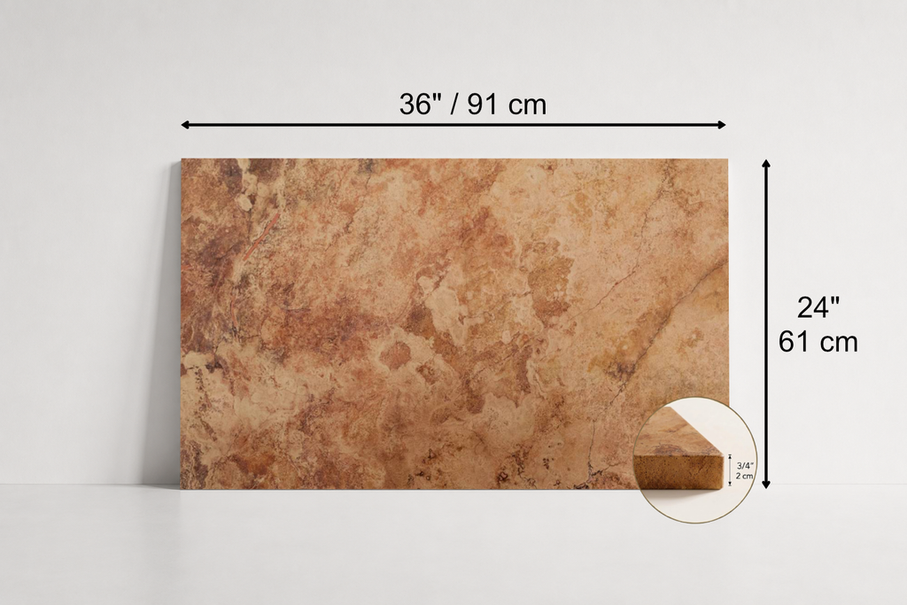 TILE RED SANDBLASTED TRAVERTINE 24" x 36" x 3/4 CROSS CUT