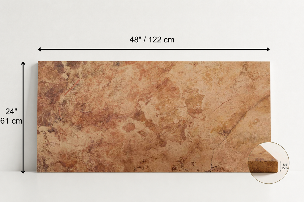 TILE RED SANDBLASTED TRAVERTINE 24" x 48" x 3/4 CROSS CUT