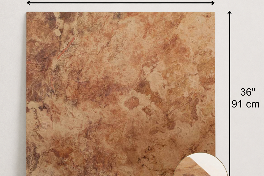 TILE RED SANDBLASTED TRAVERTINE 36" x 36" x 3/4 CROSS CUT