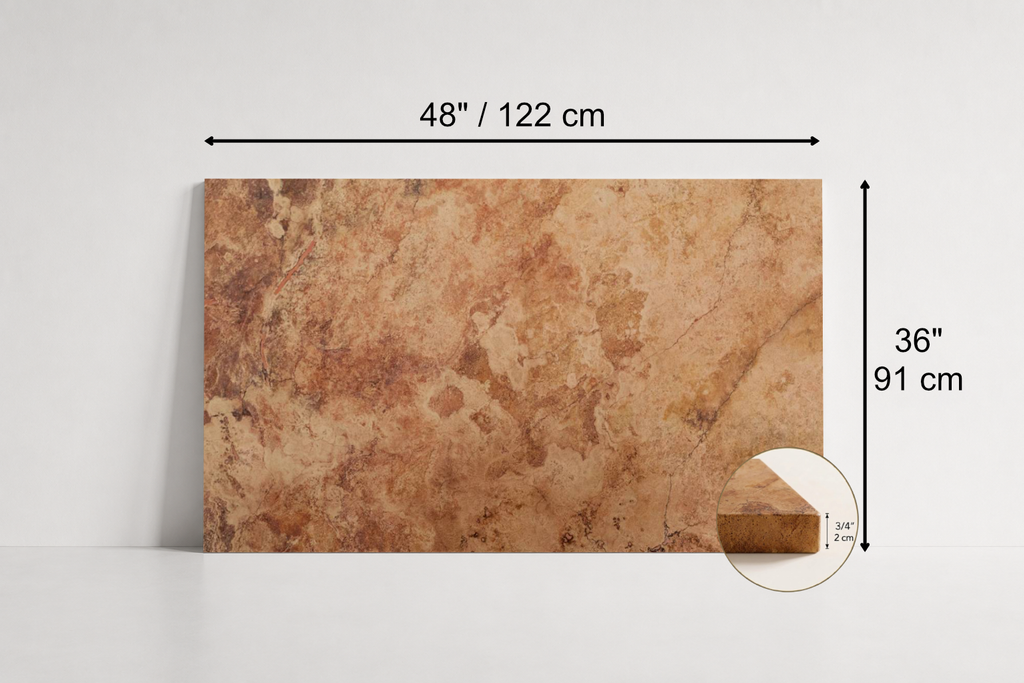 TILE RED SANDBLASTED TRAVERTINE 36" x 48" x 3/4 CROSS CUT