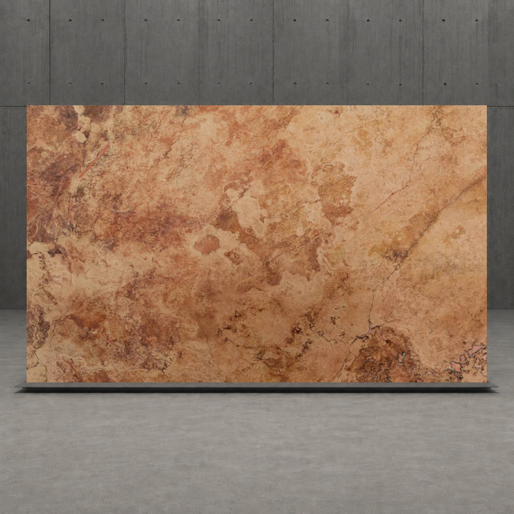 SLAB RED SANDBLASTED TRAVERTINE 71" x 100" x 3/4" CROSS CUT