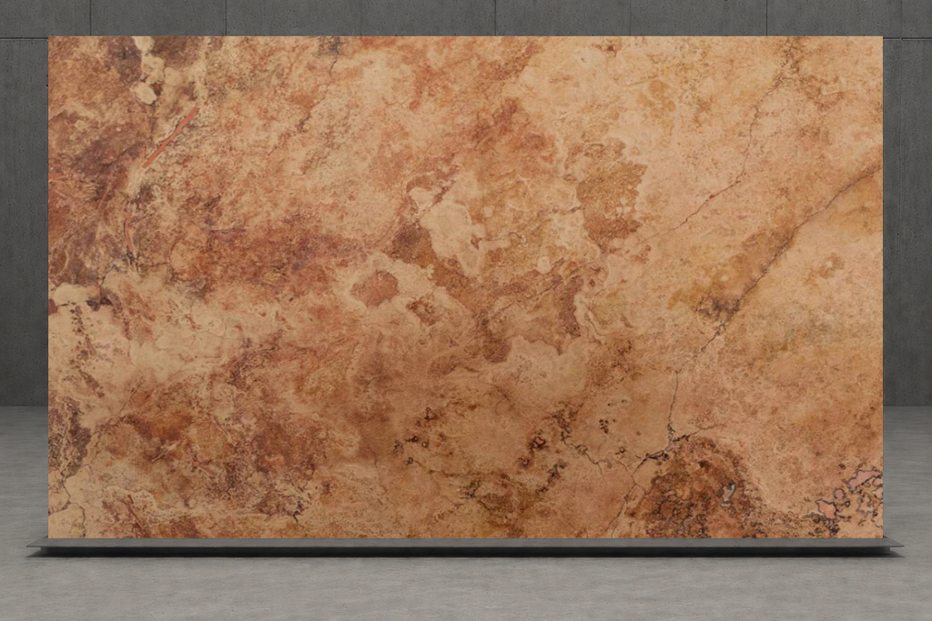 SLAB RED SANDBLASTED TRAVERTINE 71" x 100" x 3/4" CROSS CUT
