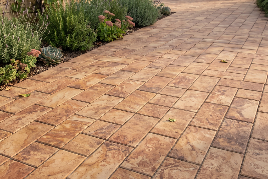 PAVER RED SANDBLASTED TRAVERTINE 12" X 24" X 1 1/4" CROSS CUT
