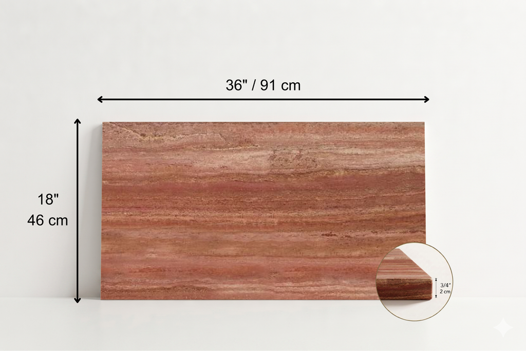 TILE RED SANDBLASTED 18" x 36" x 3/4 VEIN CUT