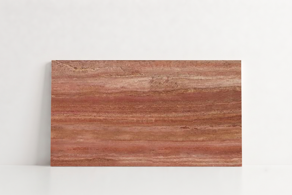 TILE RED SANDBLASTED TRAVERTINE 24" x 48" x 3/4 VEIN CUT