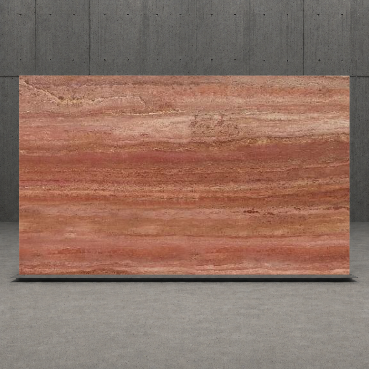 SLAB RED SANDBLASTED TRAVERTINE 71" x 100" x 3/4" VEIN CUT